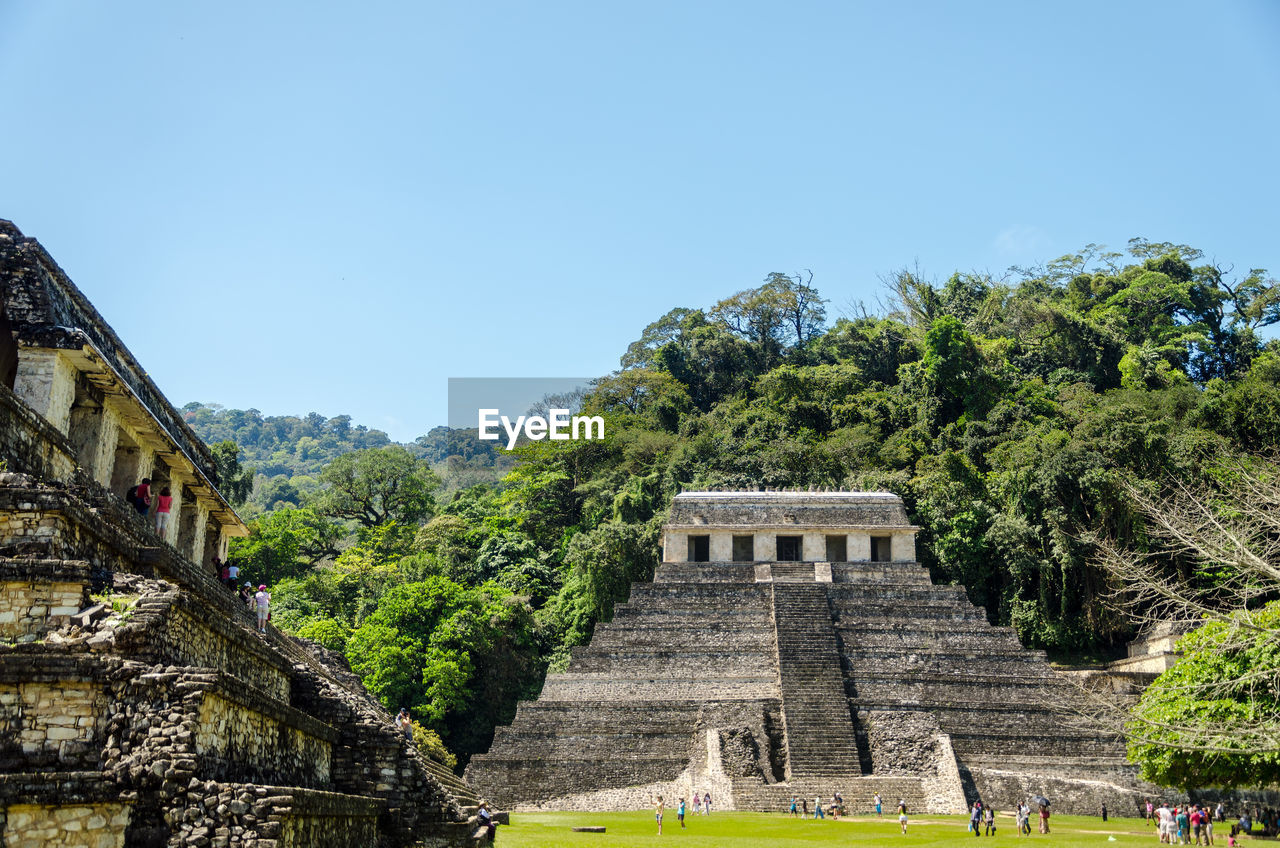 Facade of an old mysterious mayan temple