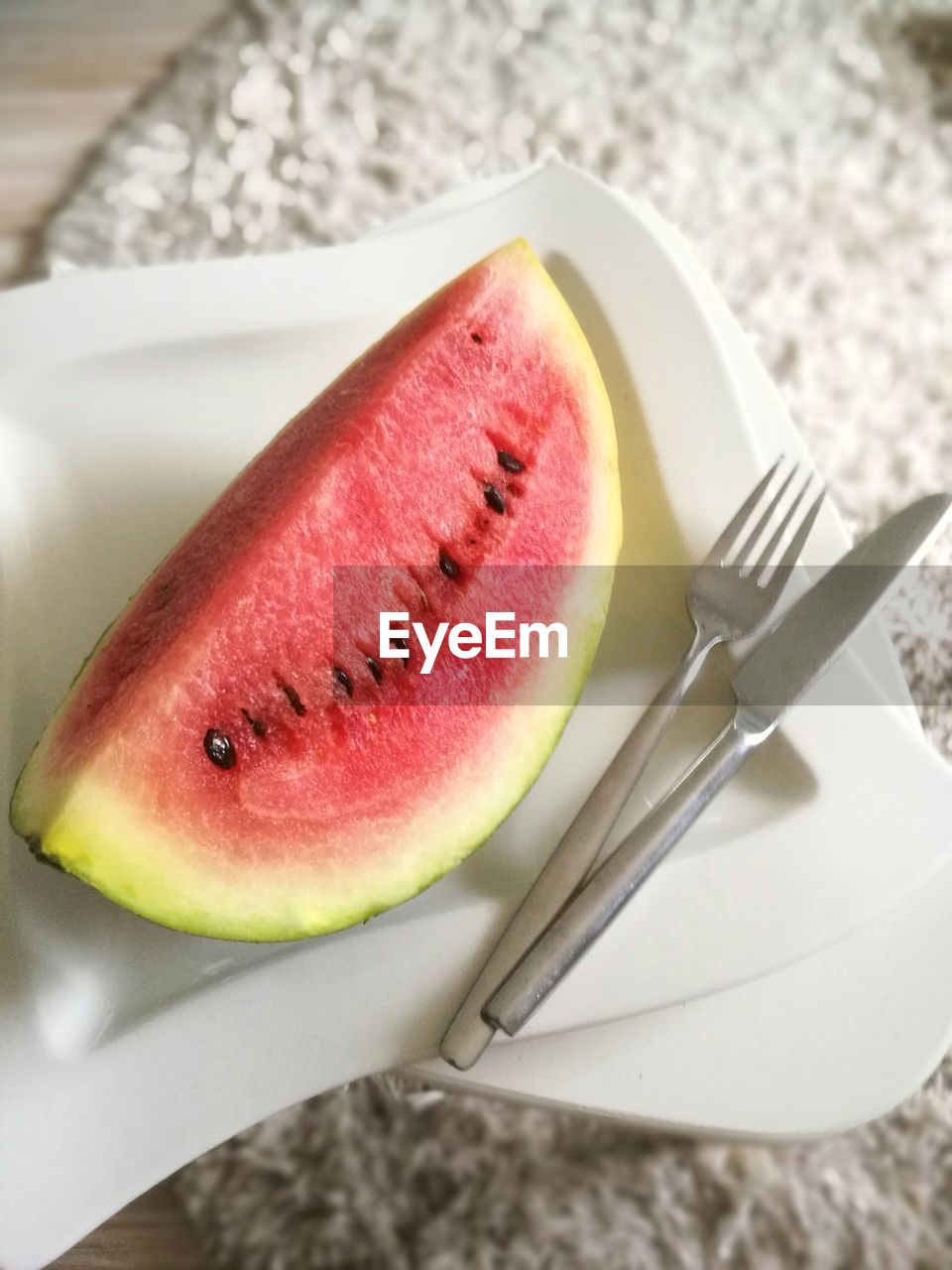 High angle view of dessert in plate on table