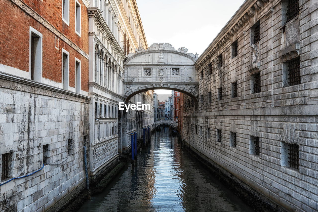 Bridge of sighs or ponte dei sospiri over the canal water. taken in venice, italy