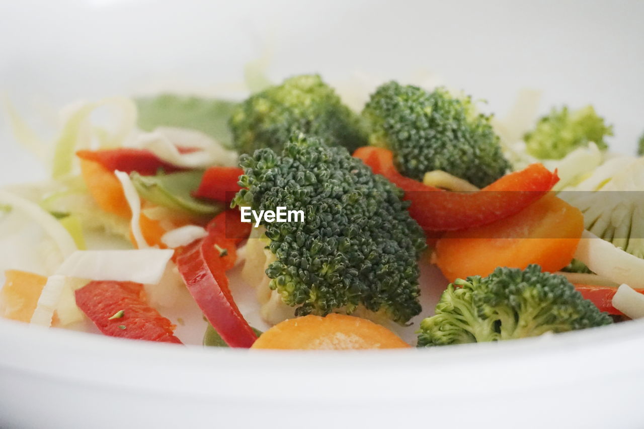 Close-up of chopped vegetables