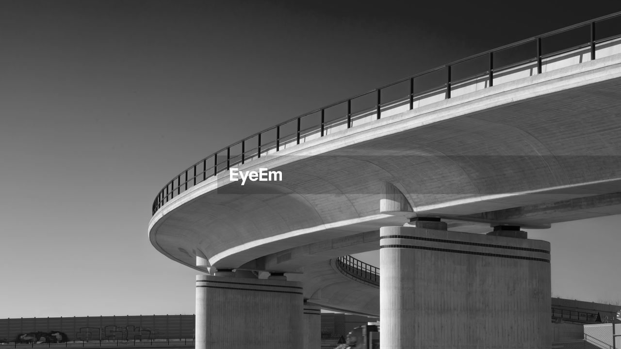 Low angle view of bridge against clear sky