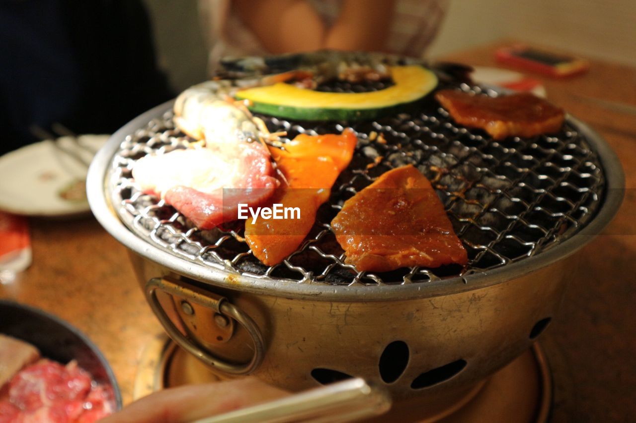 Close-up of meat in plate