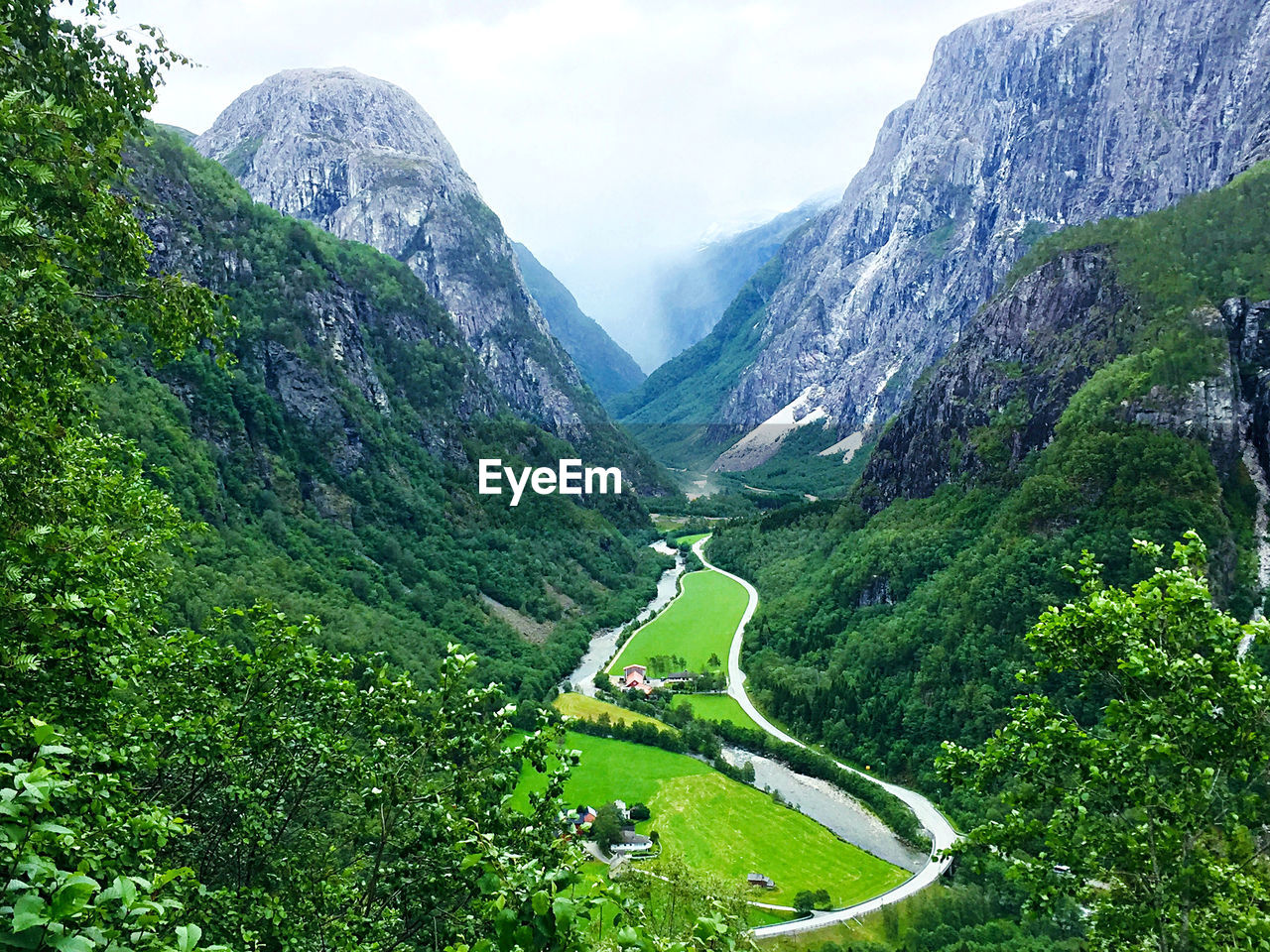 Scenic view of landscape and mountains