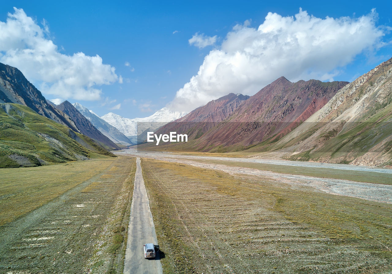 Road amidst mountains against sky