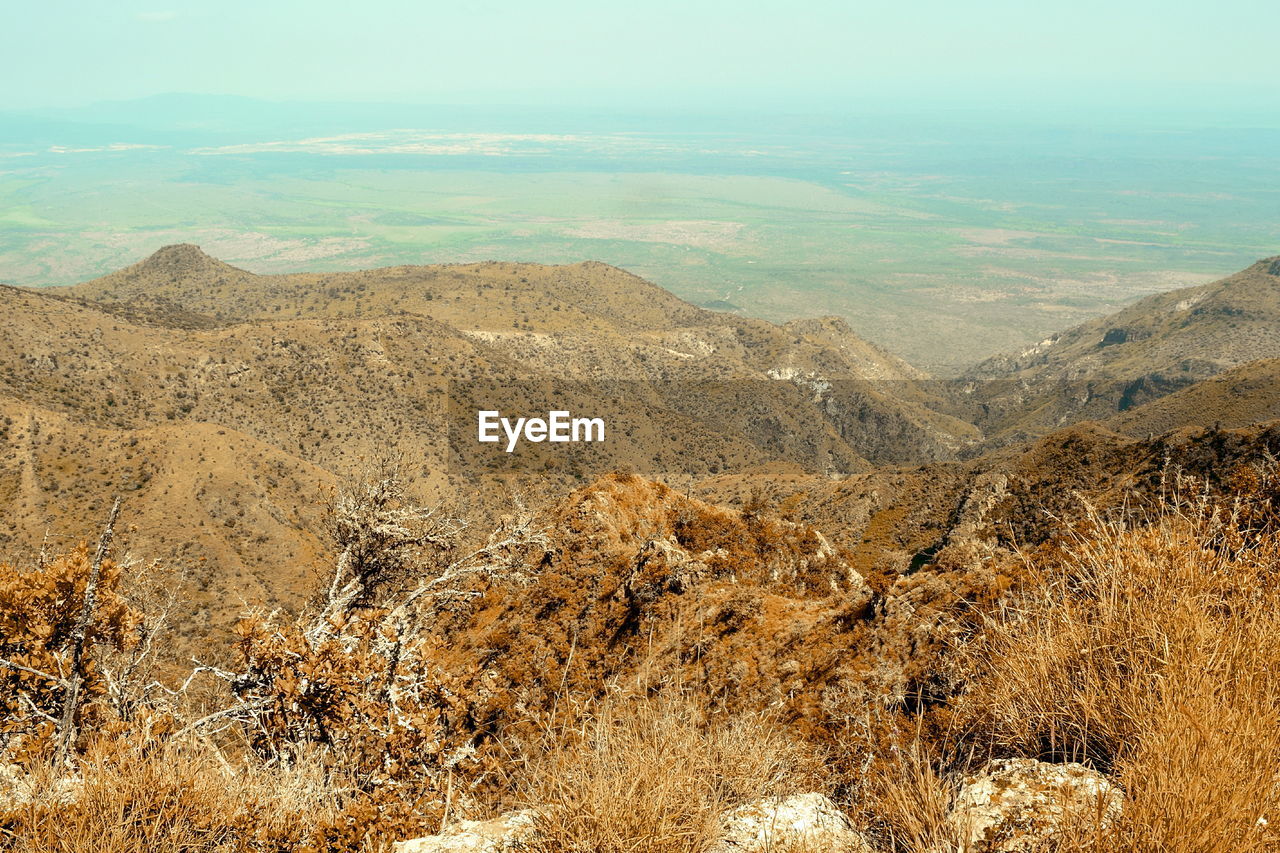 The arid landscapes of mount ole sekut, oloroka mountain range, rift valley, kenya