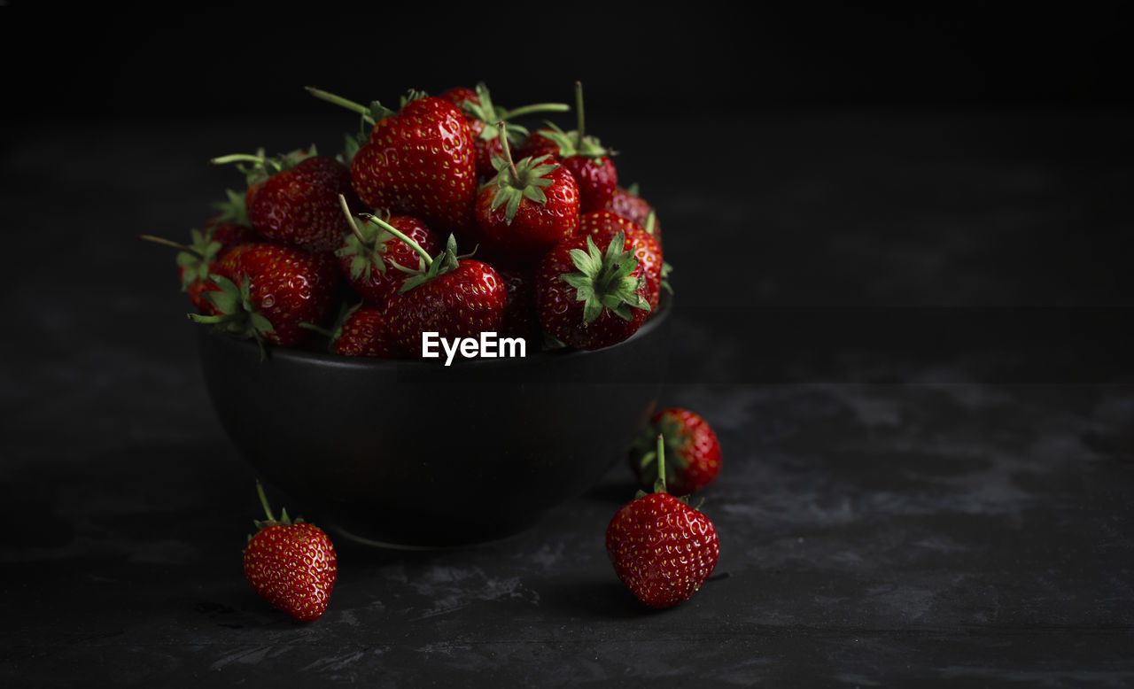 Close-up of strawberries in bowl