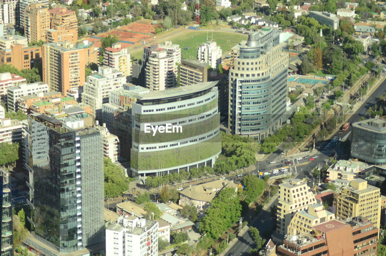 HIGH ANGLE VIEW OF MODERN BUILDINGS