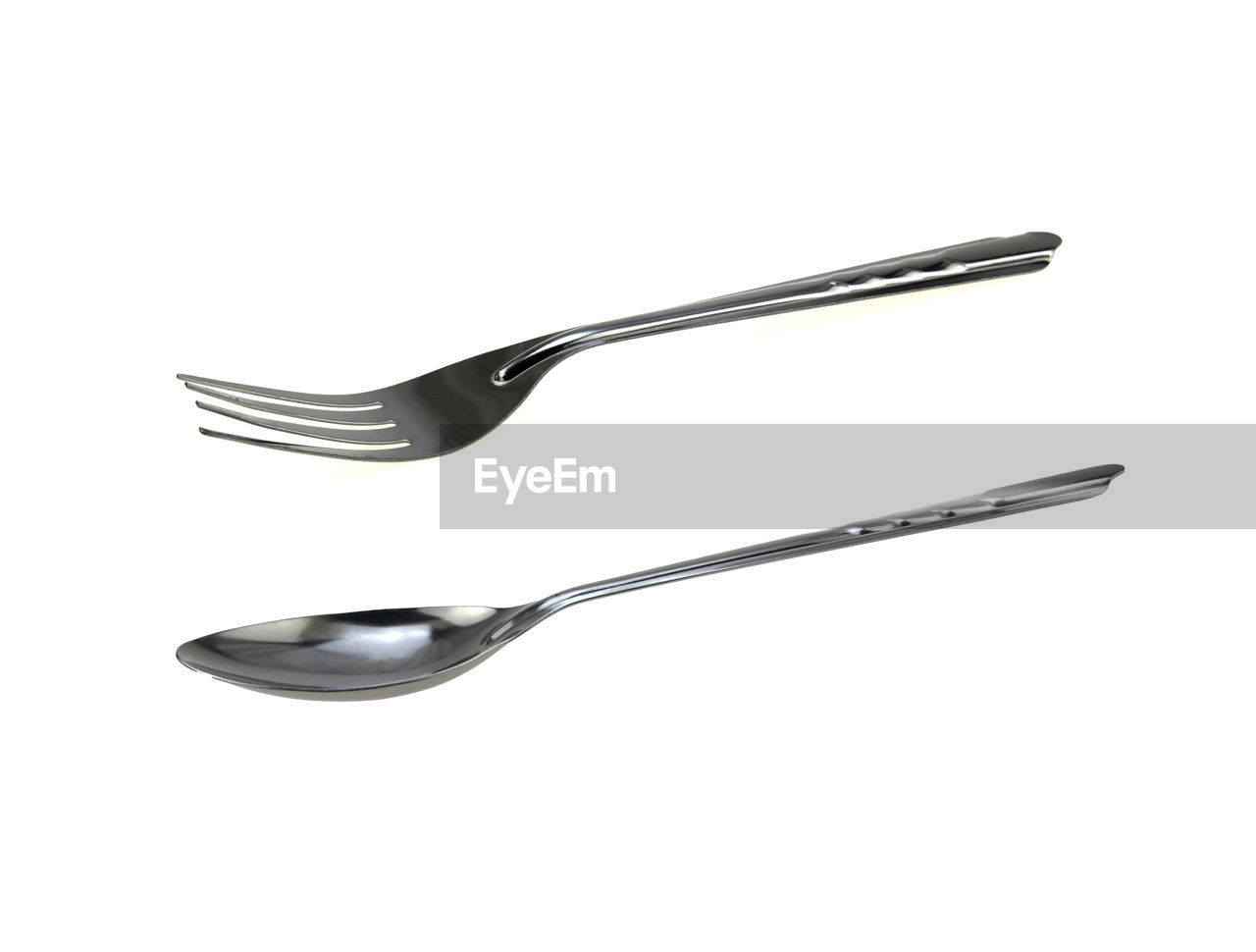 eating utensil, kitchen utensil, silverware, fork, white background, cut out, studio shot, tableware, silver, spoon, metal, steel, household equipment, tool, single object, indoors, stainless steel, no people, alloy, close-up, shiny, simplicity