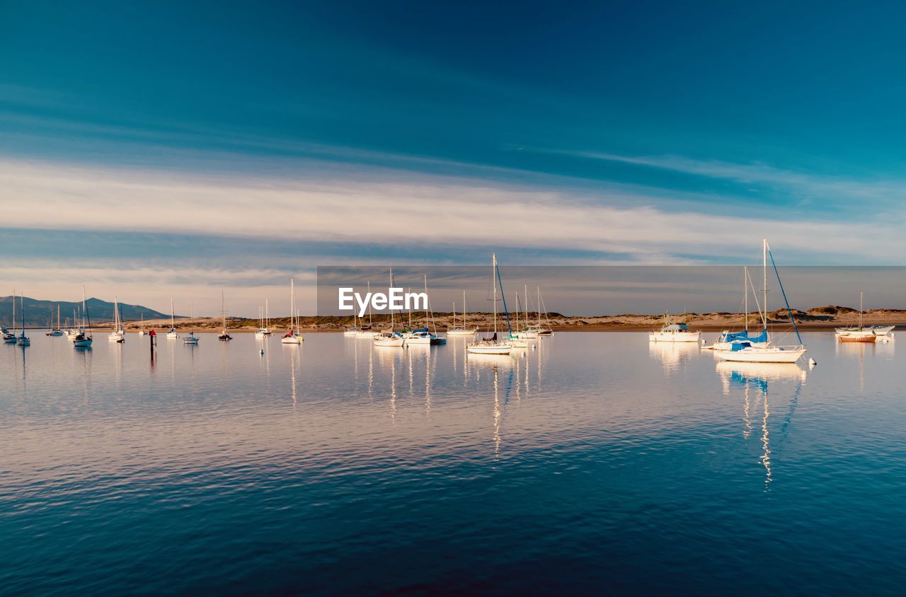 SAILBOATS IN SEA AGAINST SKY