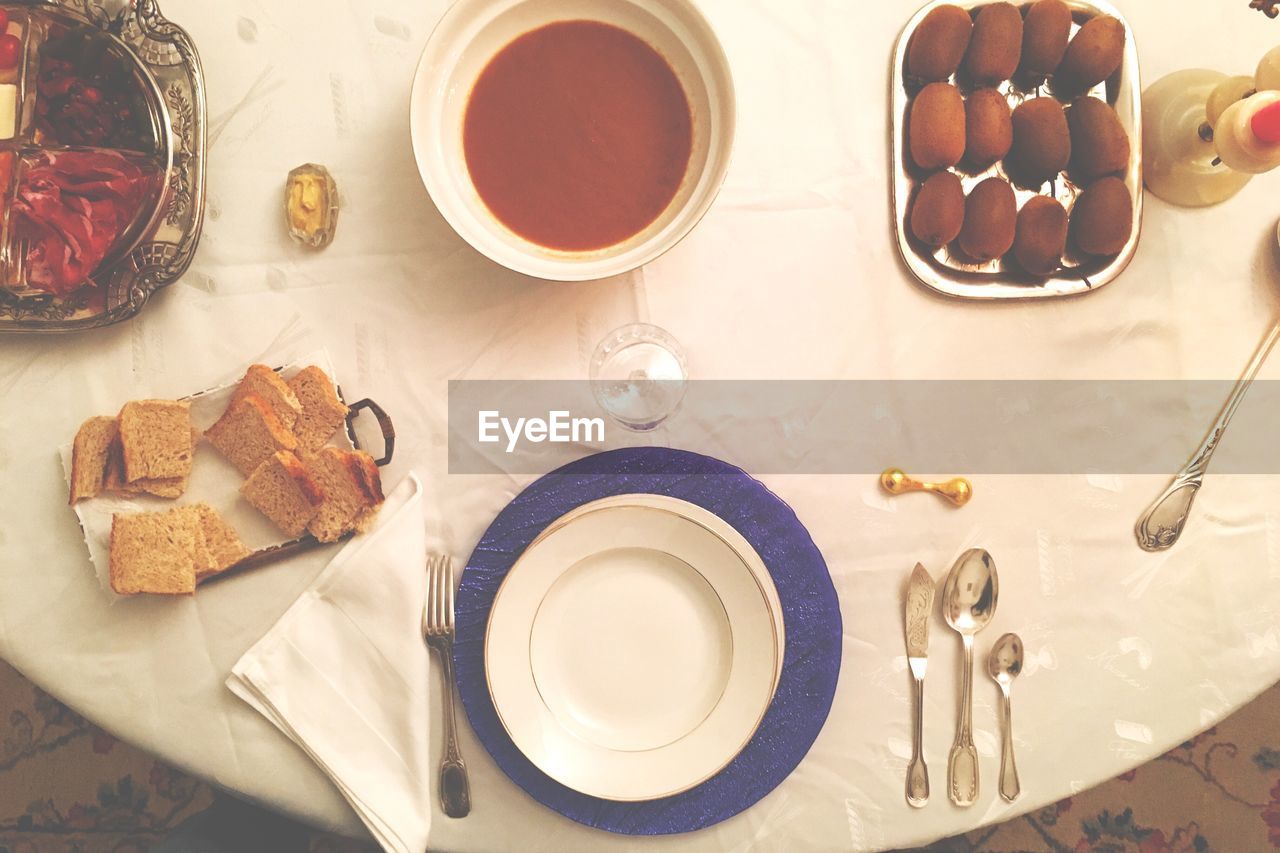 High angle view of coffee on table
