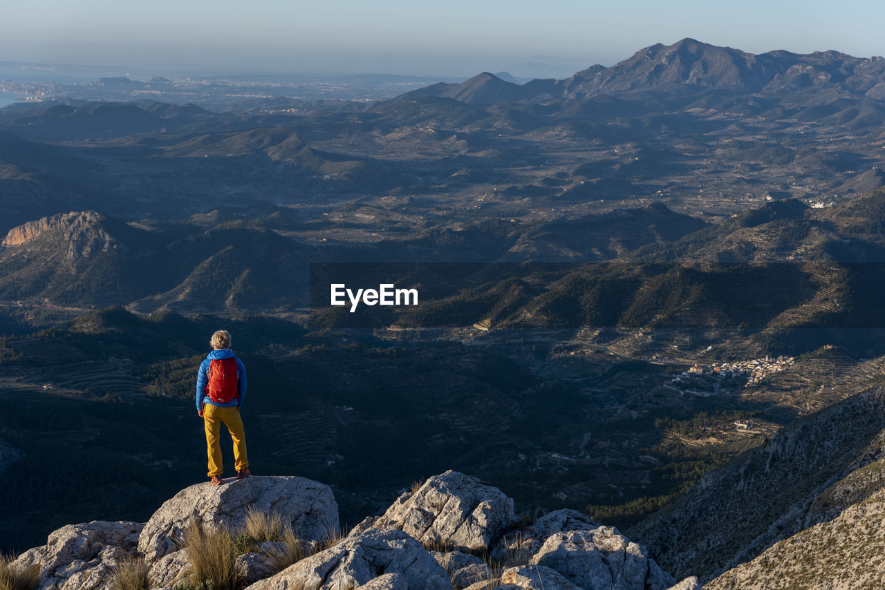 A woman hiking in the high country, costa blanca