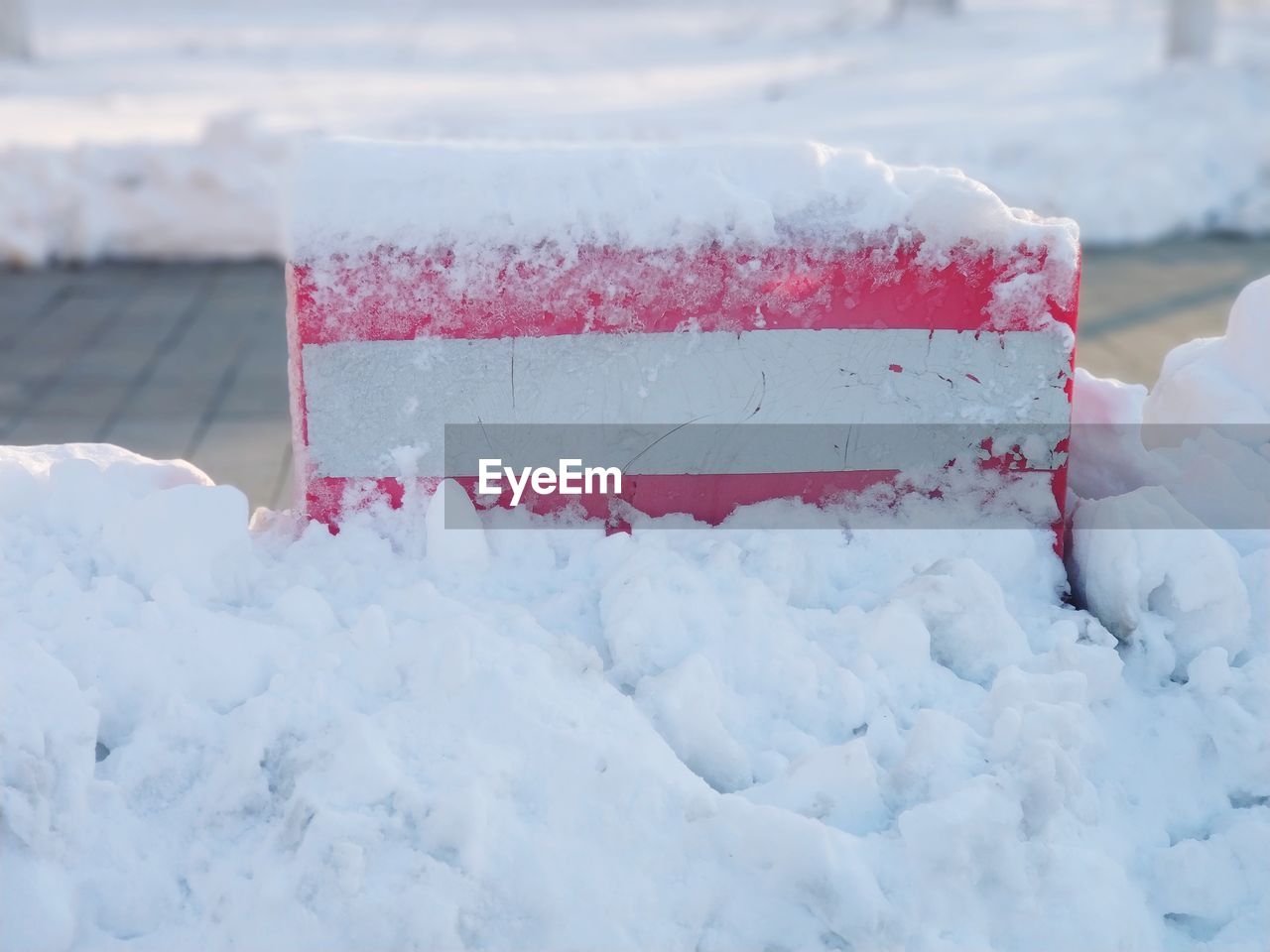 CLOSE-UP OF RED ICE ON SNOW