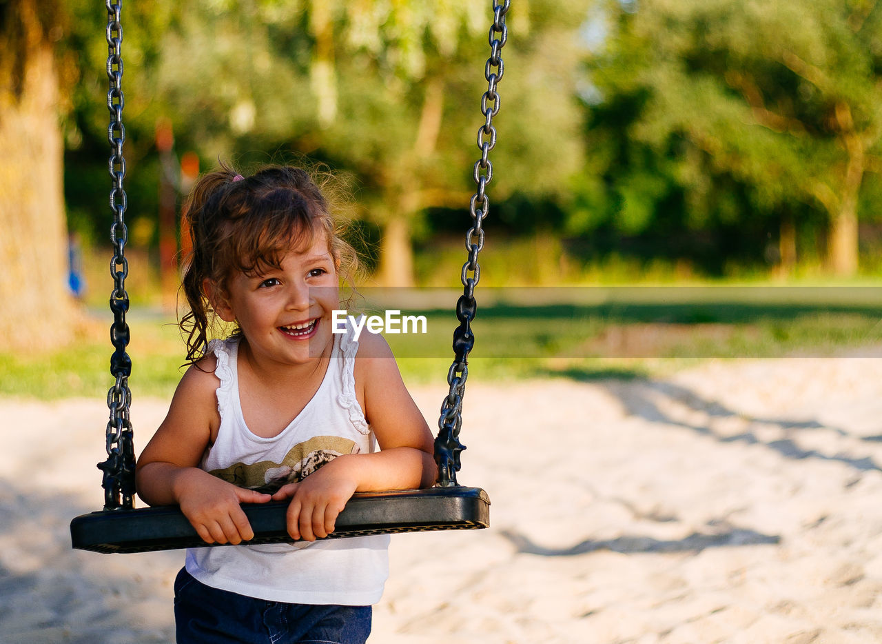 Girl playing in park