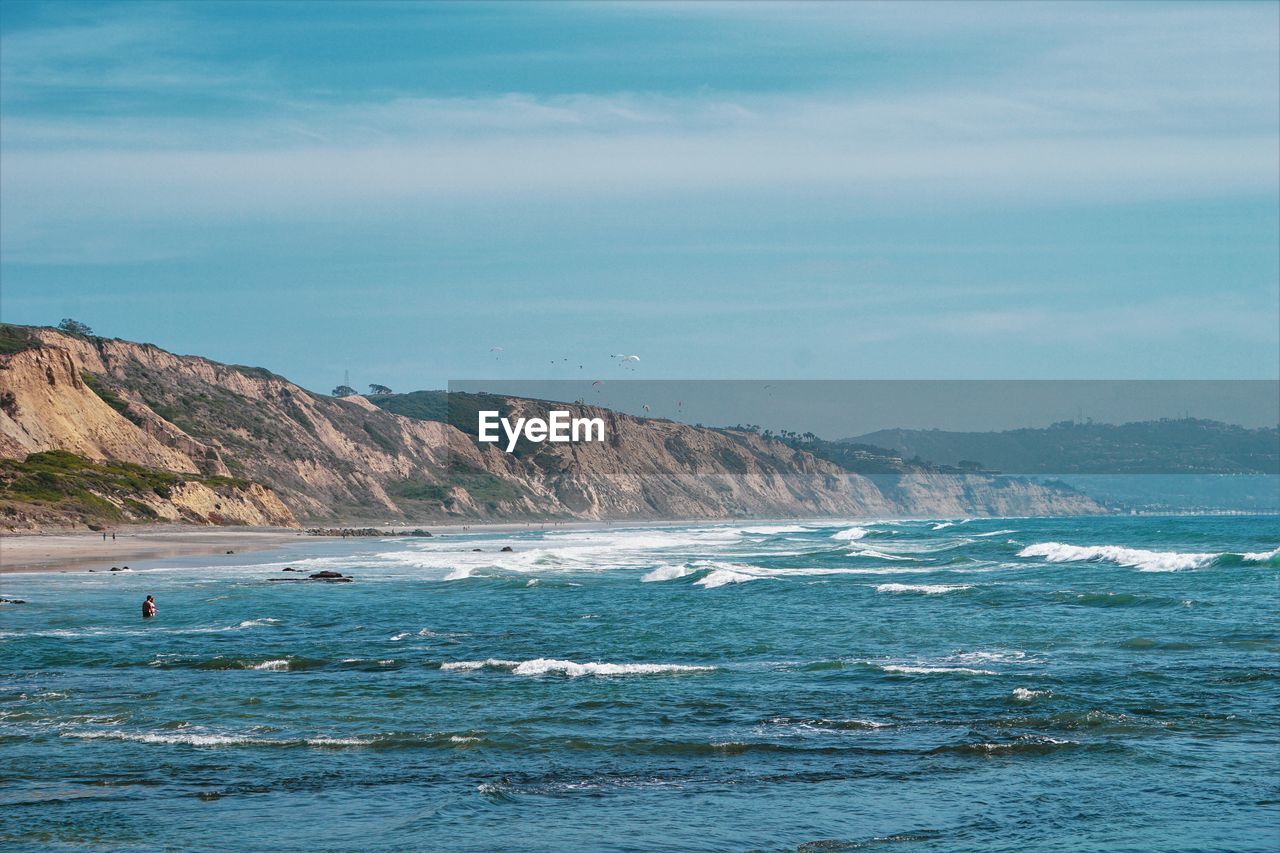 Scenic view of sea against sky - torrey pines state beach