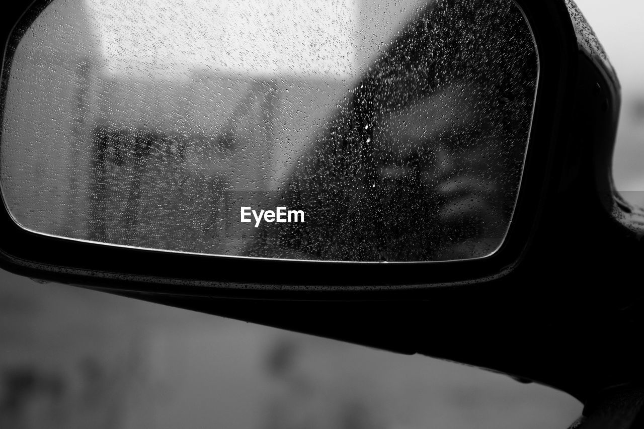 Close-up of water drops on glass