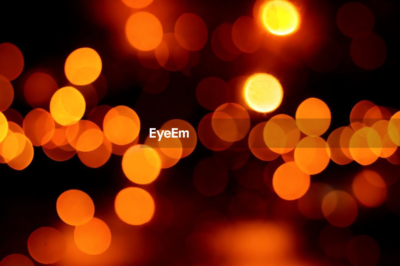 Defocused image of illuminated lights