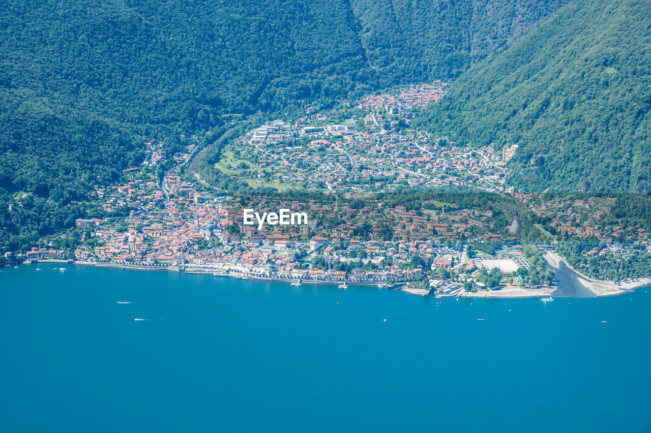 Aerial view of cannobio from a mountain