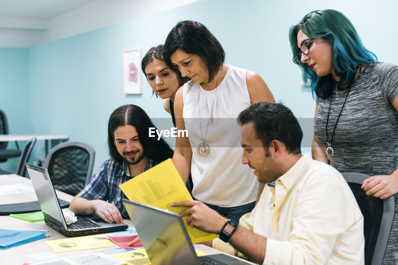 Business people working in a coworking office