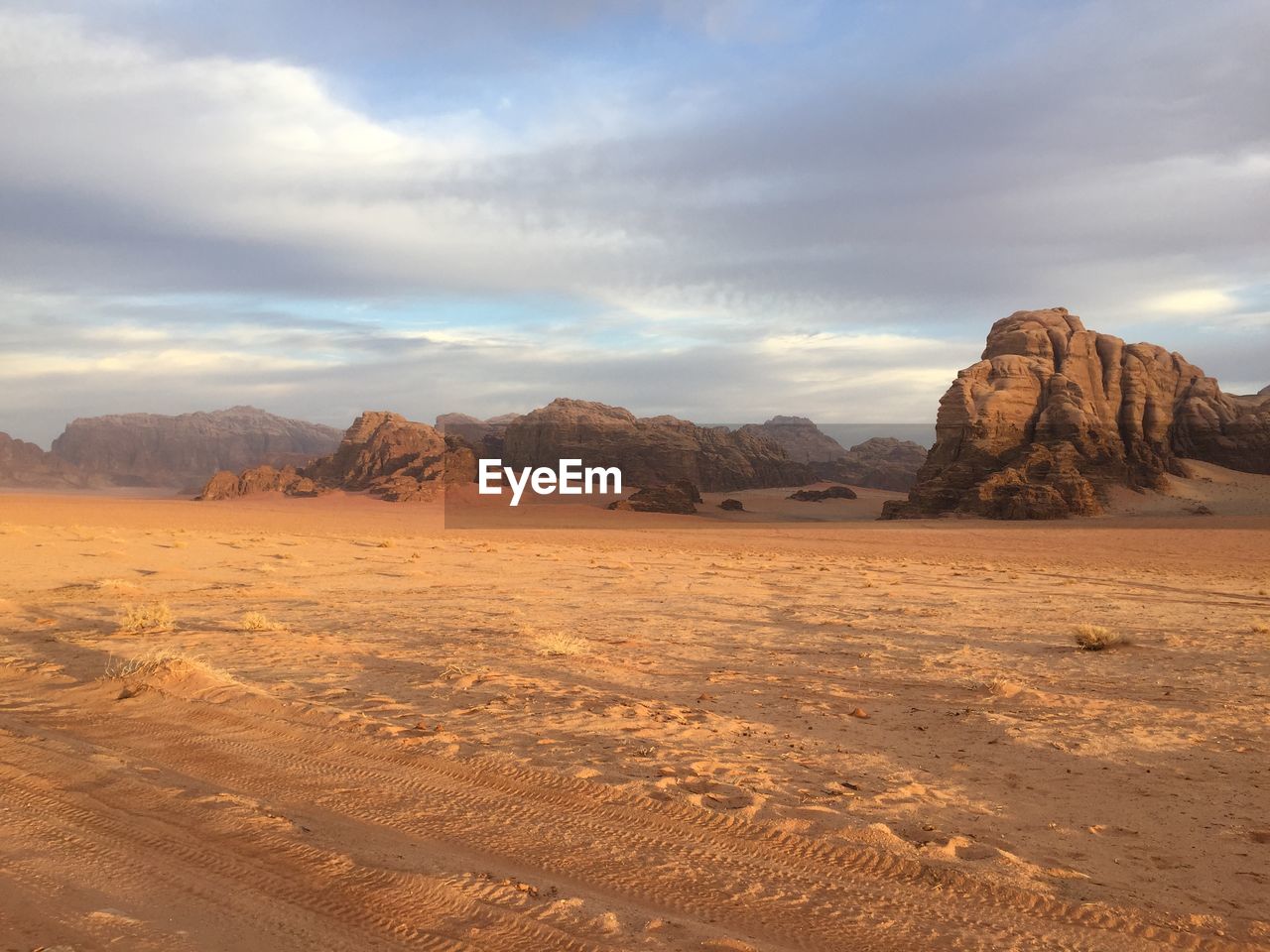 Scenic view of desert against sky