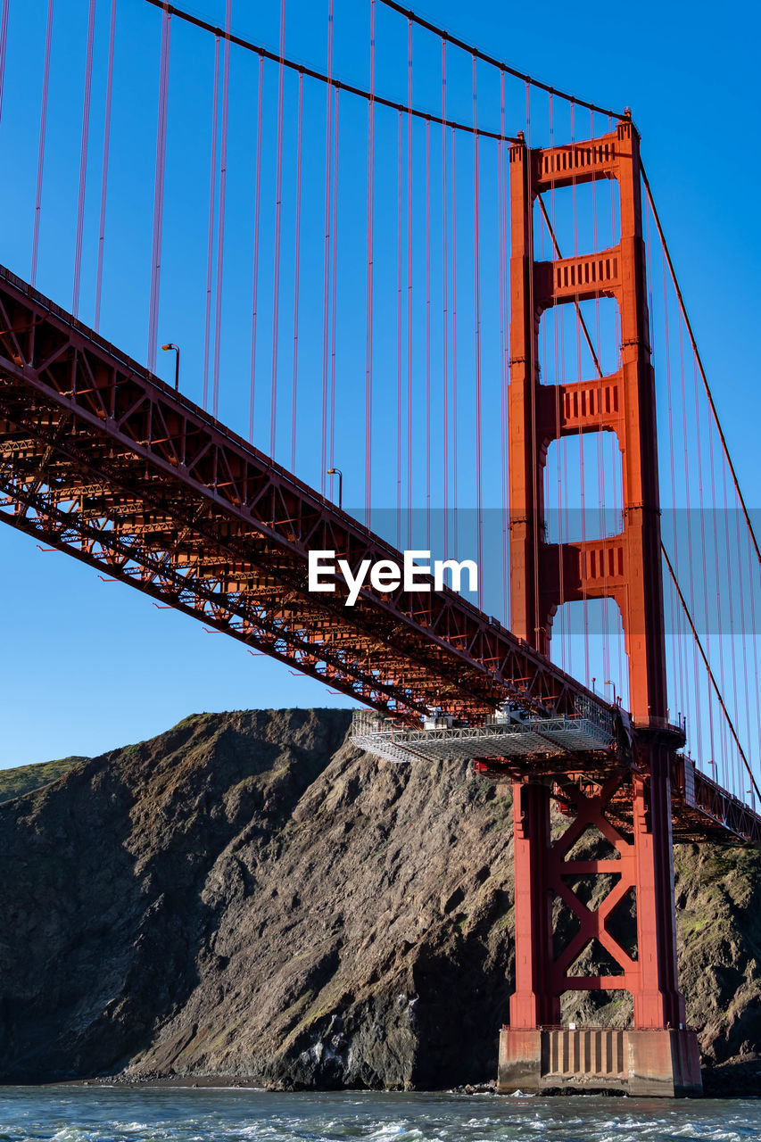 LOW ANGLE VIEW OF GOLDEN GATE BRIDGE