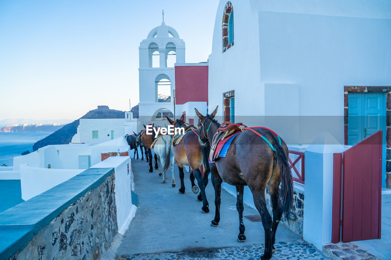 Beautiful landscape panorama view of santorini greece