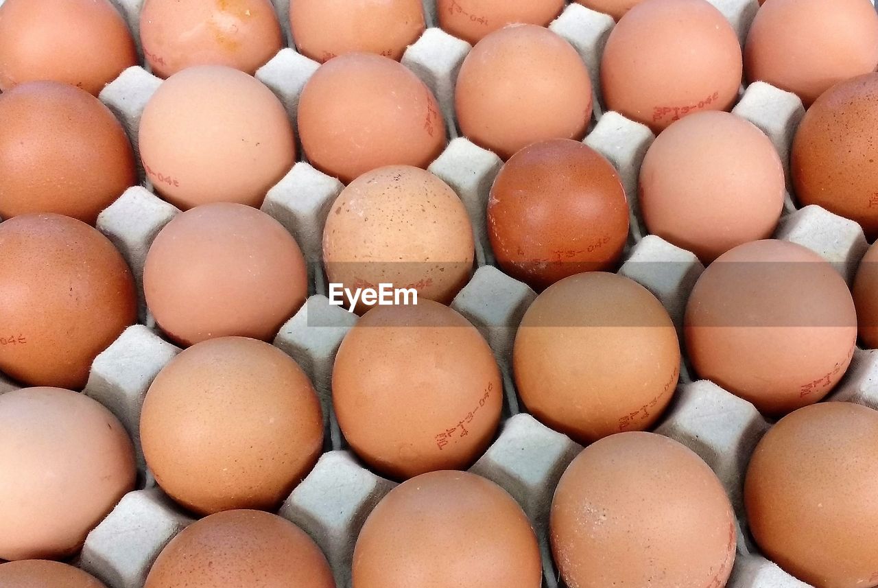 Full frame shot of eggs