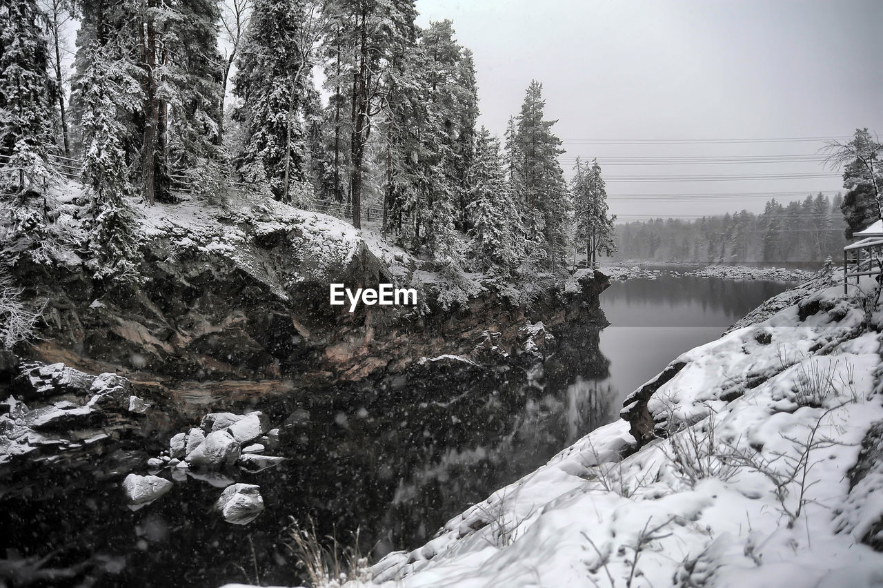 SCENIC VIEW OF LAKE IN WINTER