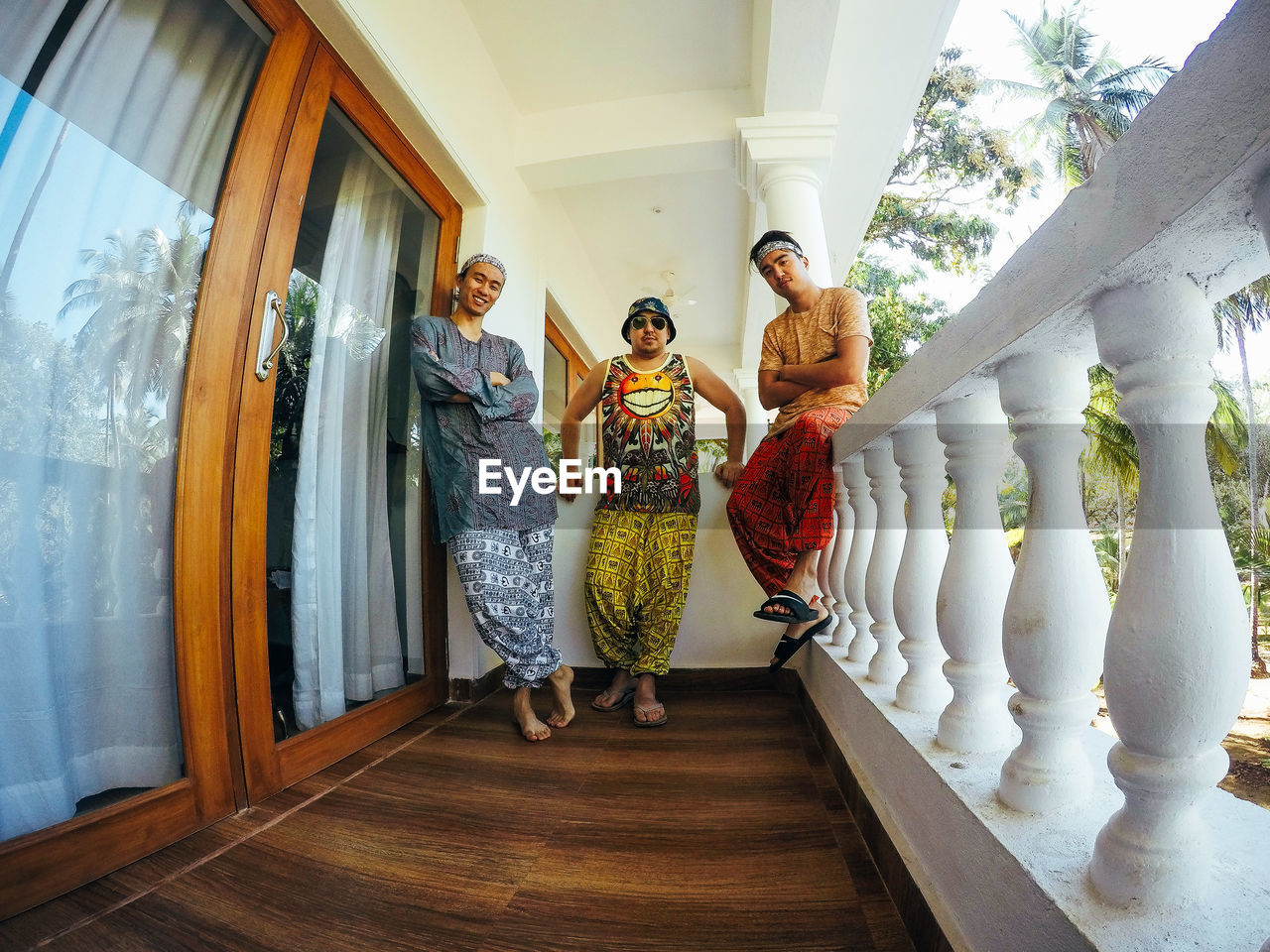 Full length of couple standing in corridor