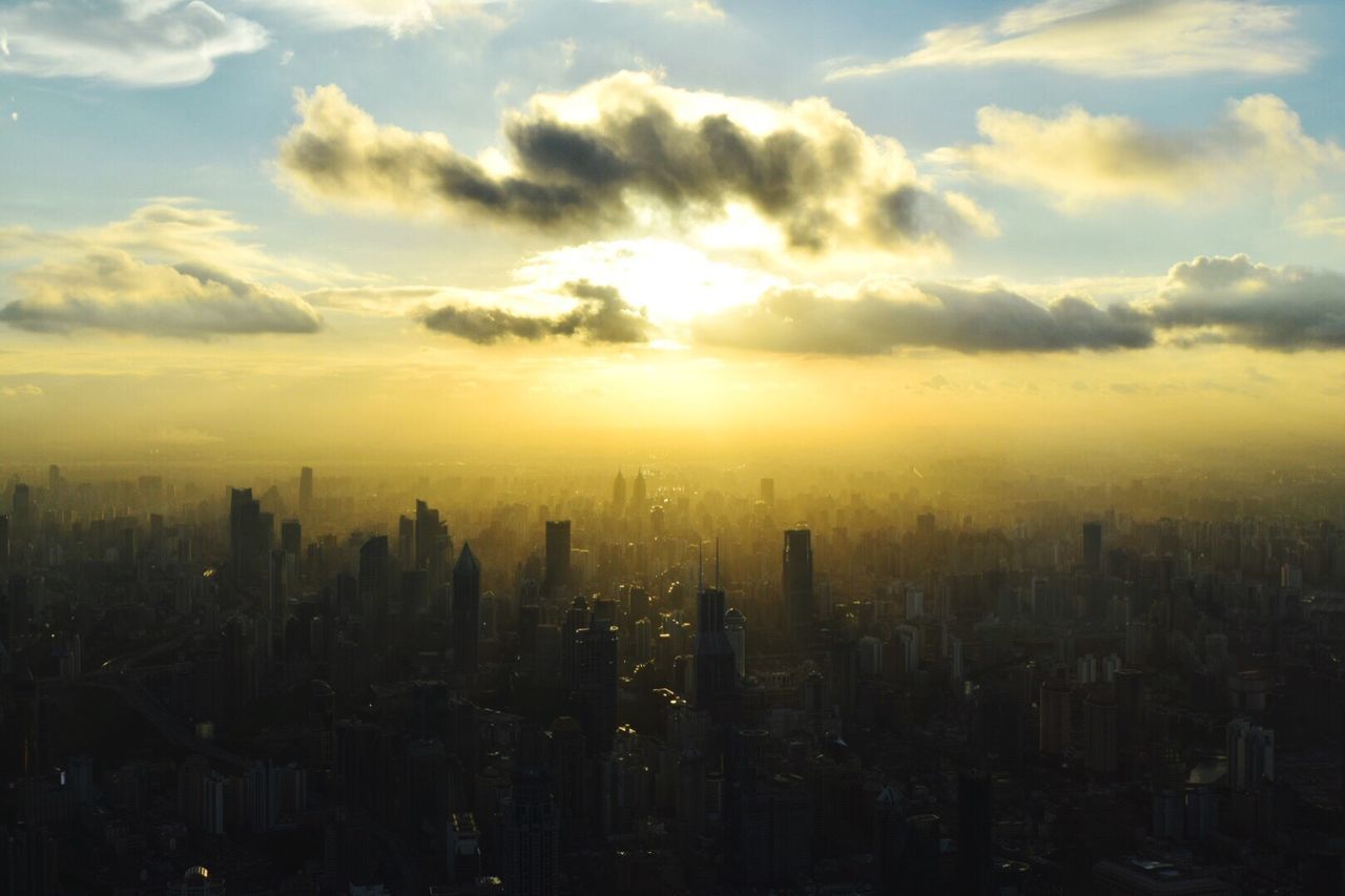 High angle view of cityscape