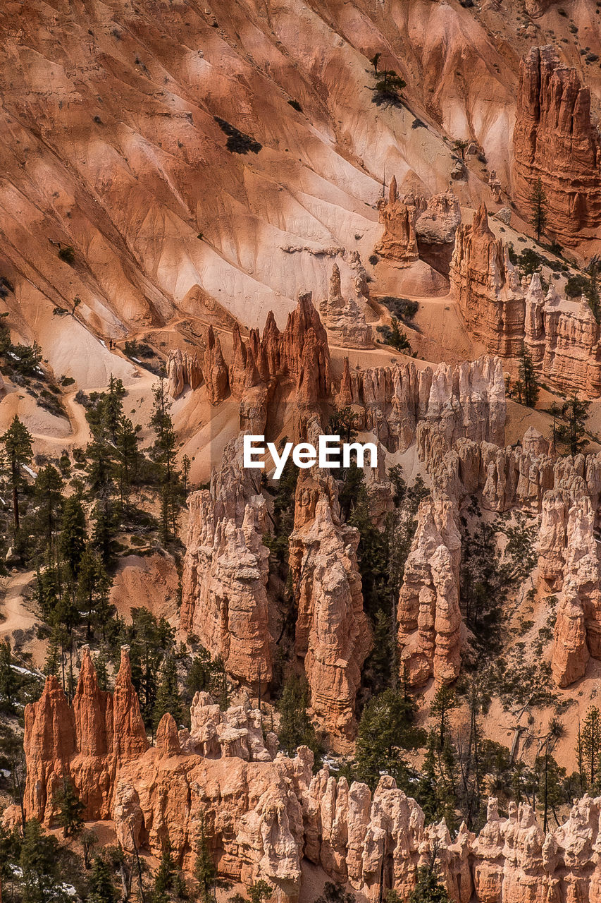 Aerial view of rock formations