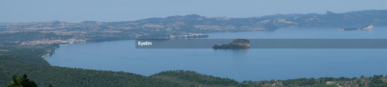 High angle view of sea against sky