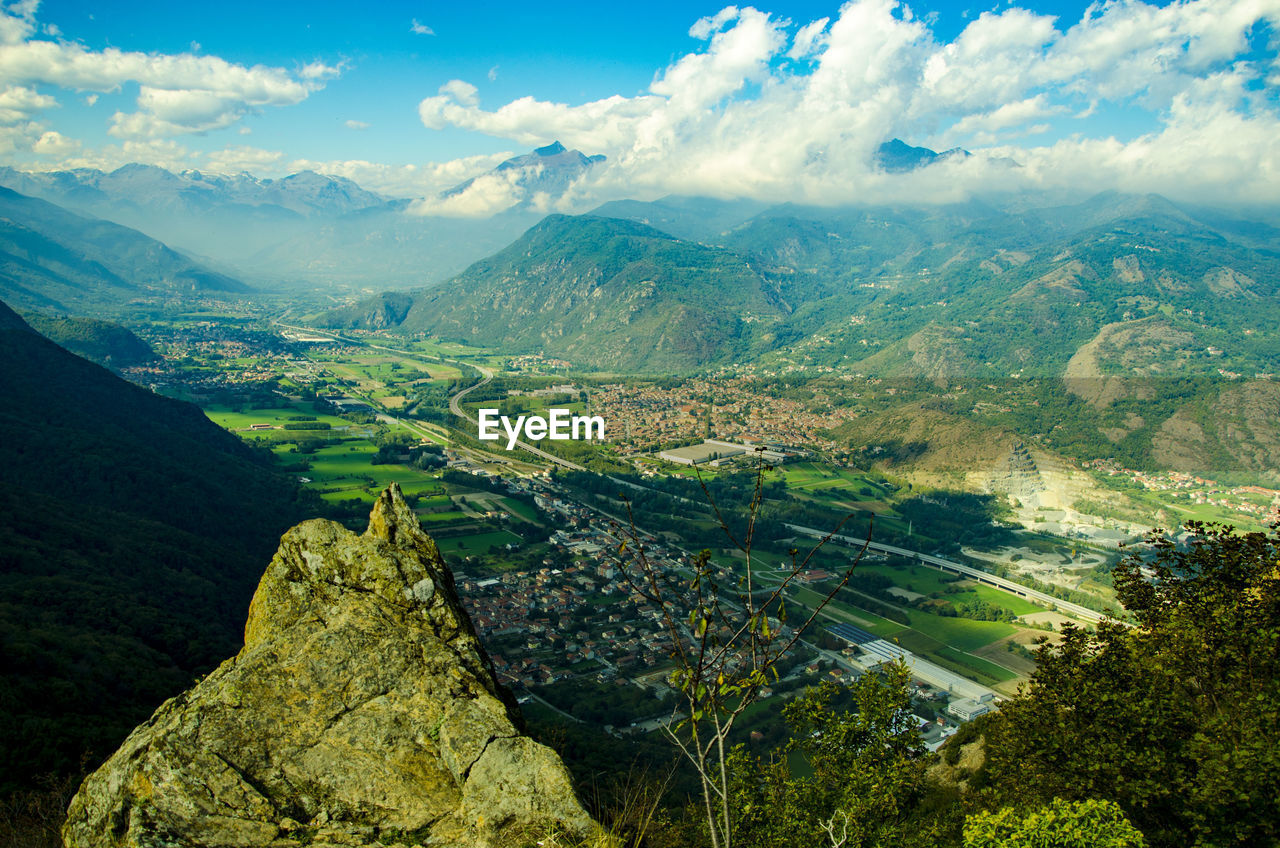 Aerial view of dramatic landscape