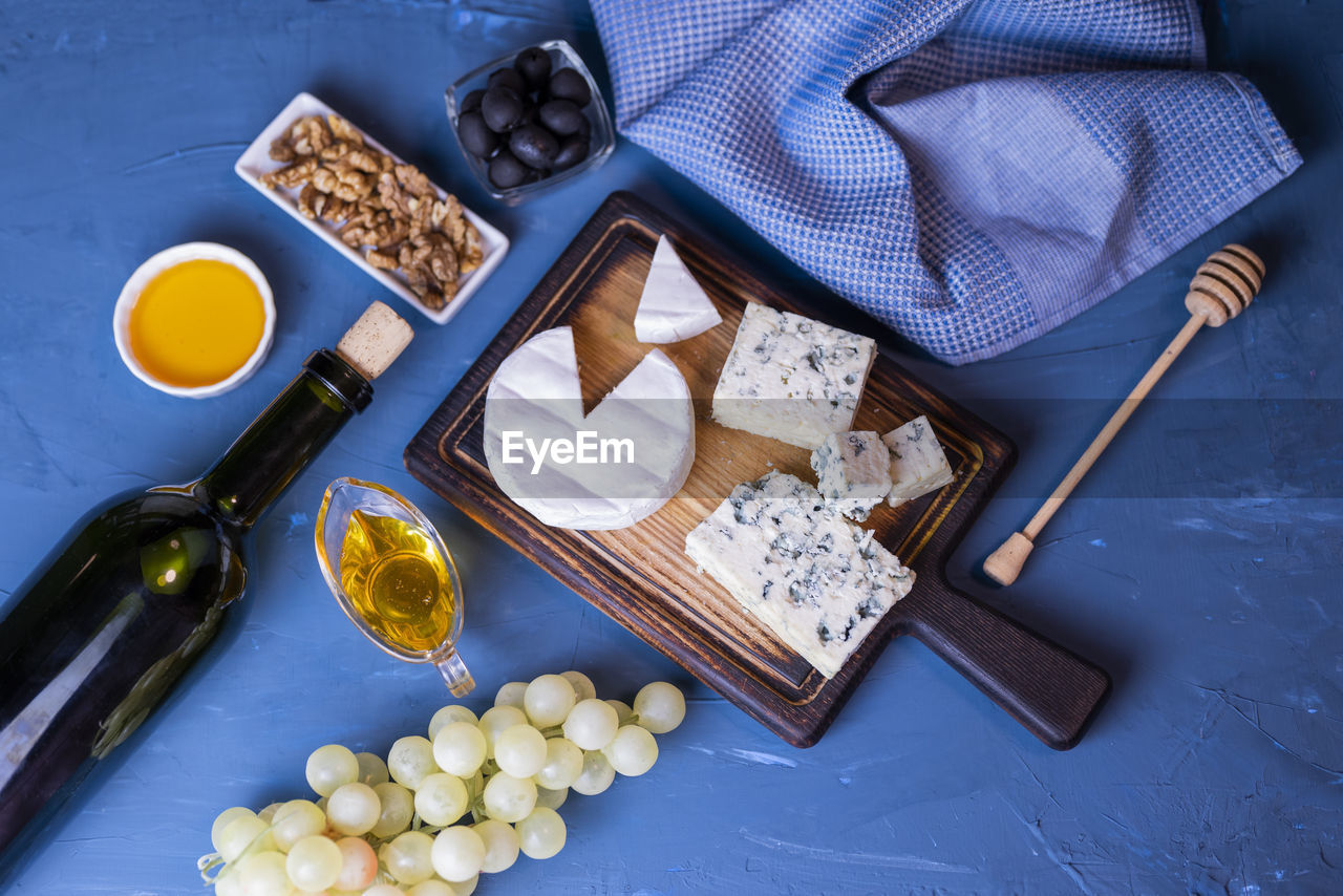 high angle view of food on table