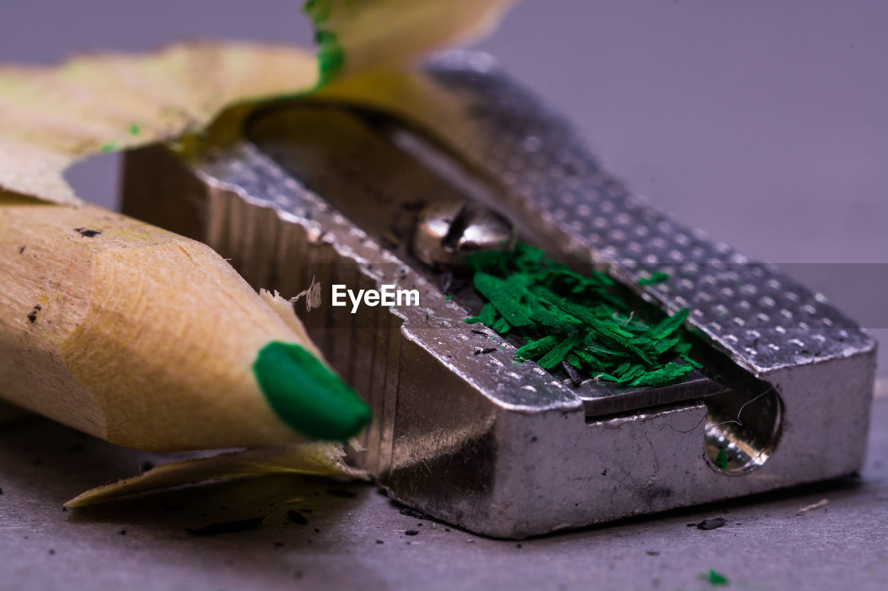 Close-up of pencil shavings