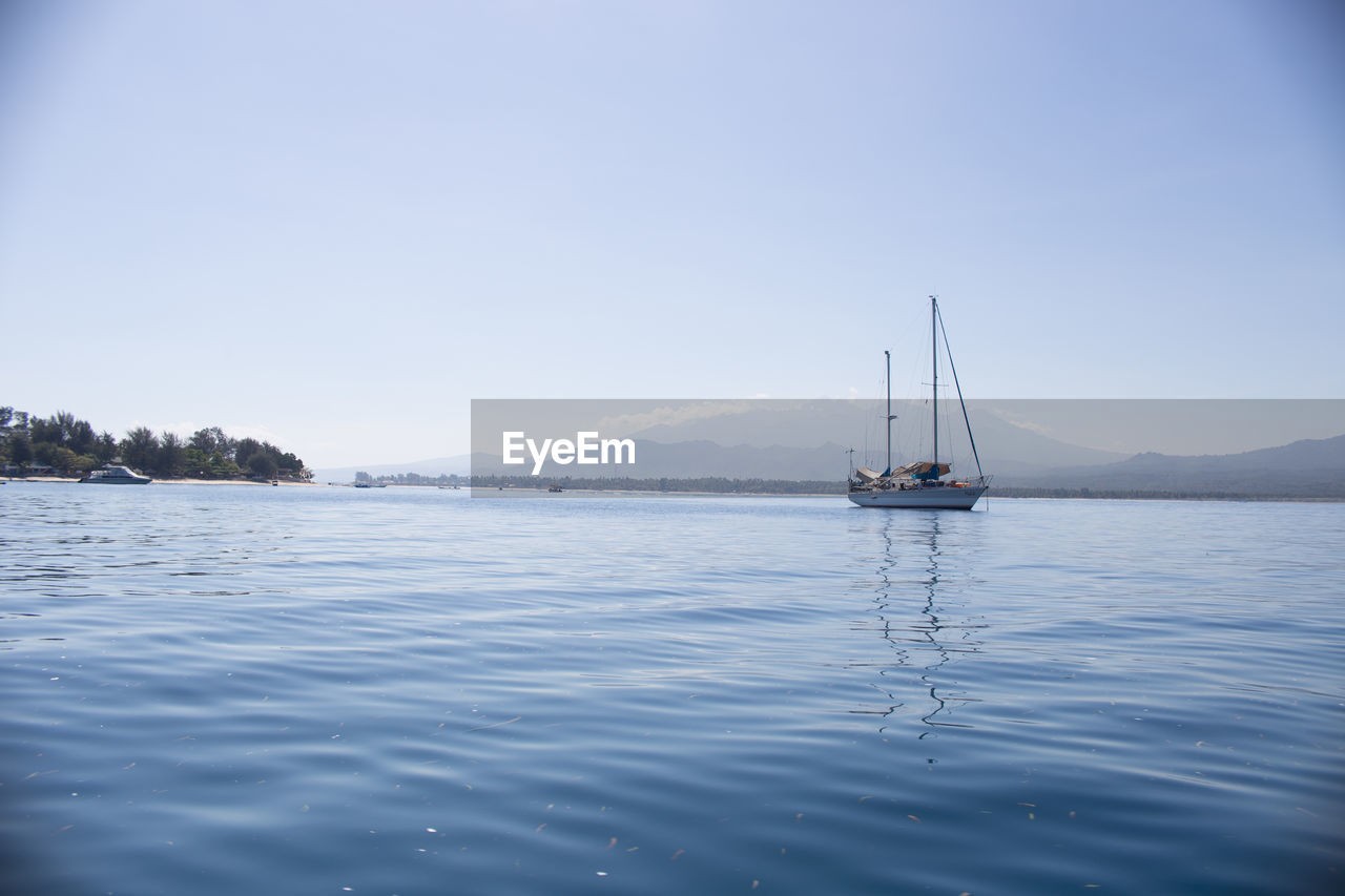 Boat sailing in sea