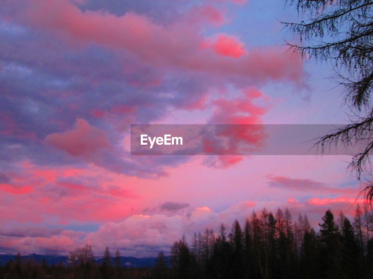 Low angle view of cloudy sky at sunset