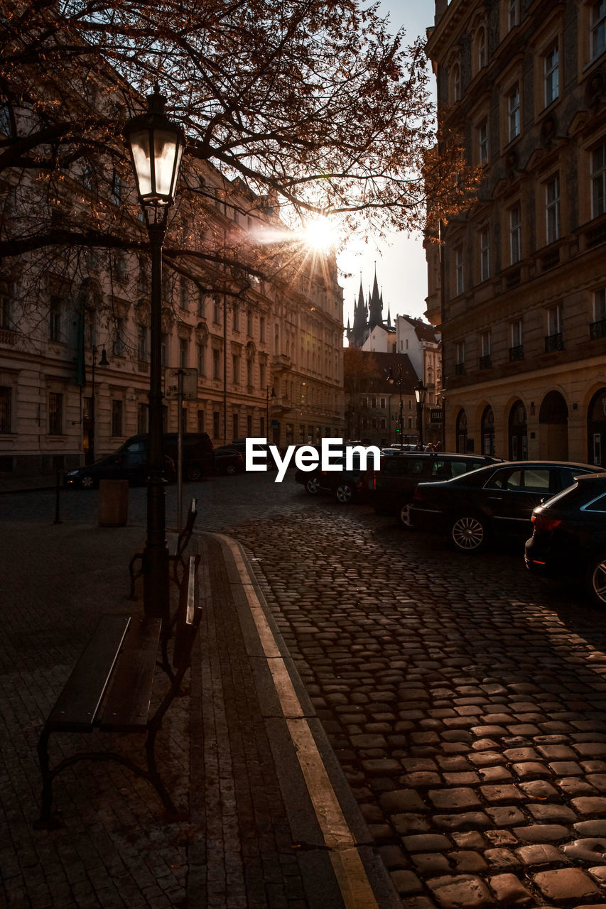 STREET AMIDST BUILDINGS IN CITY