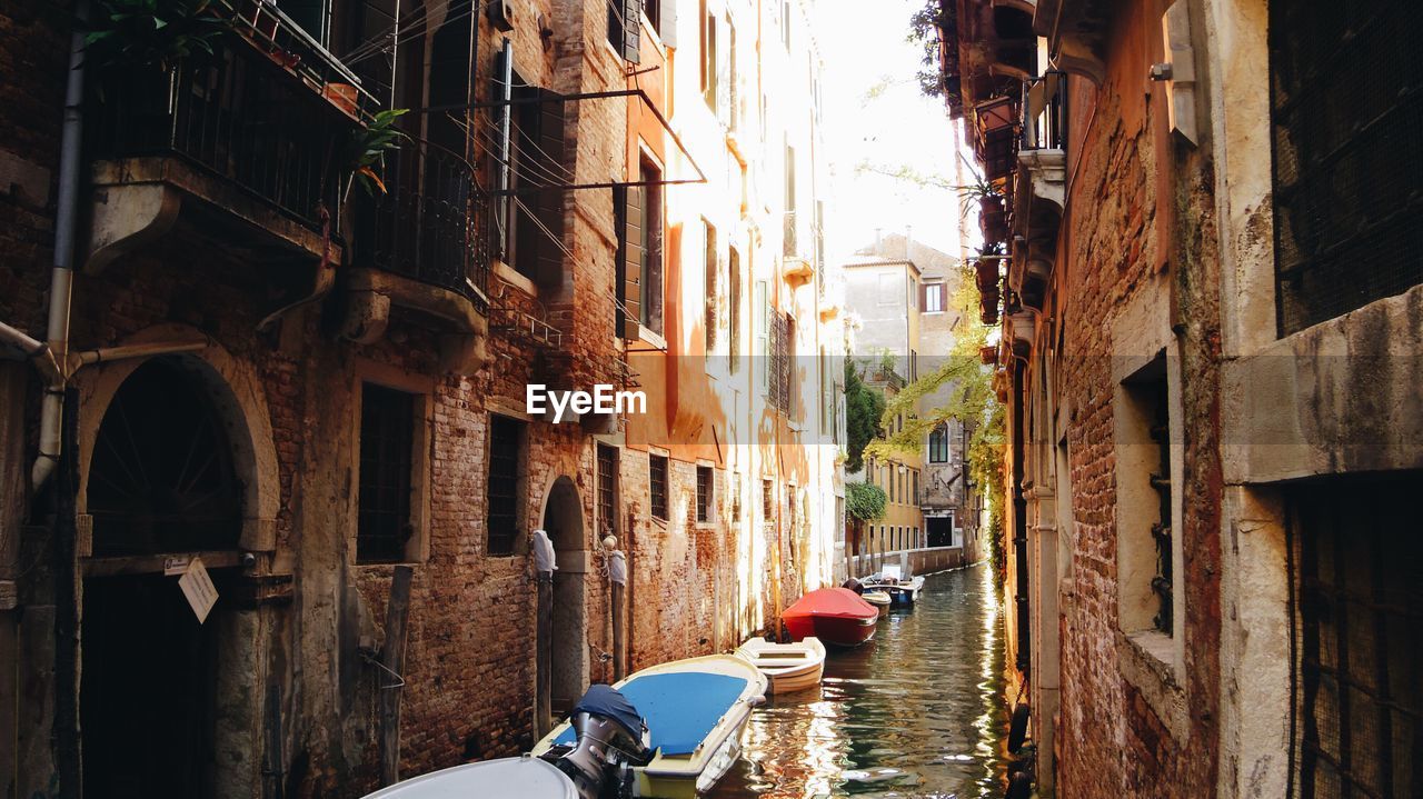 Narrow canal along buildings