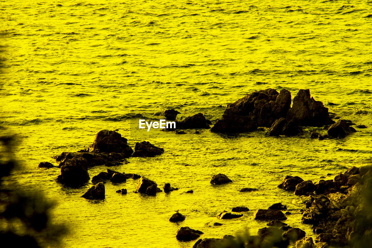 Rock formations in sea