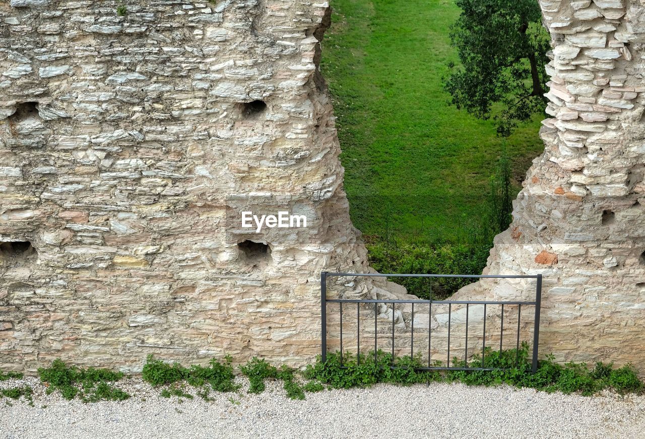 Stone wall of old building