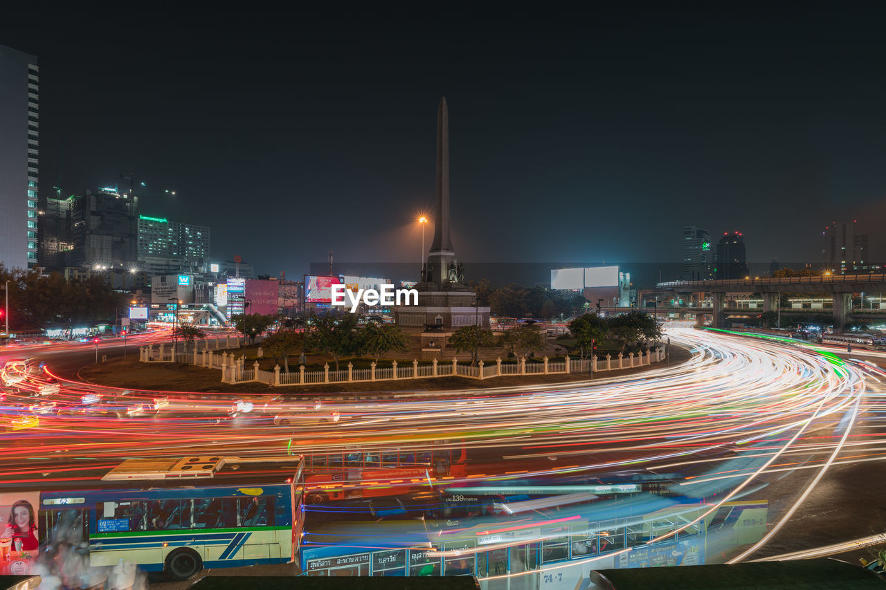 Light trails in city at night