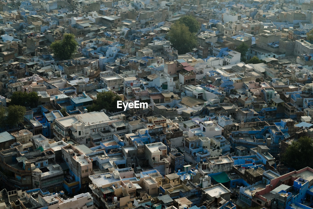 High angle shot of townscape