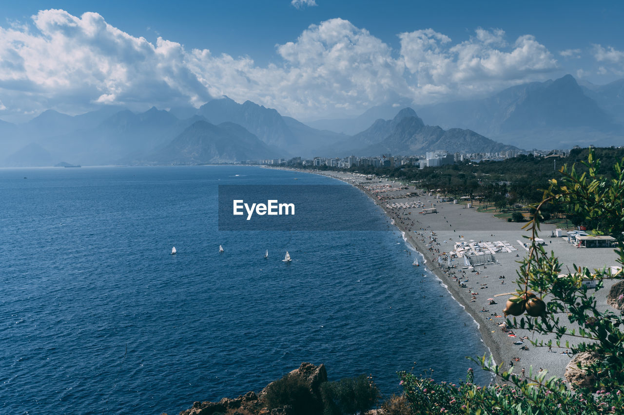 6th october 2019 antalya, turkey scenic view of the konyaalti beach, the very long coast. 