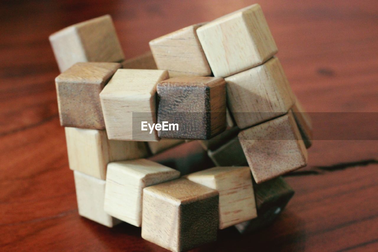 Close-up of wooden toy on table