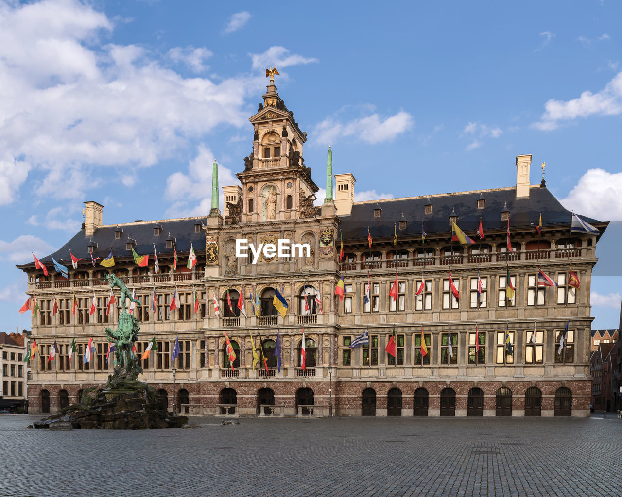 The majestic city hall of antwerpen, flanders, belgium