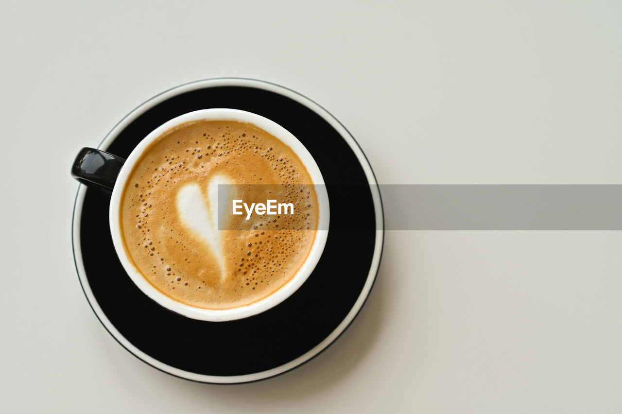 High angle view of coffee on table