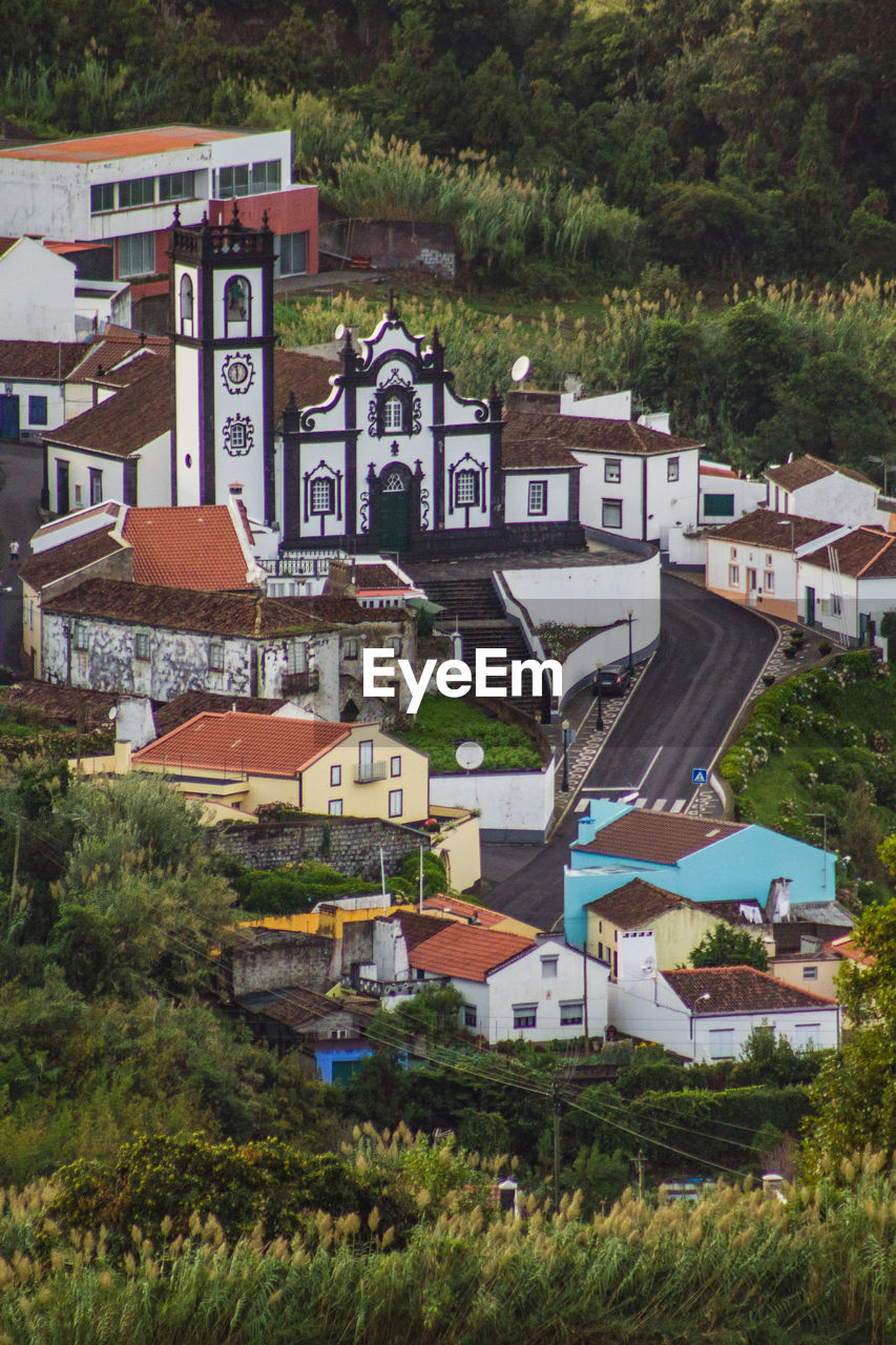 HIGH ANGLE VIEW OF RESIDENTIAL BUILDINGS