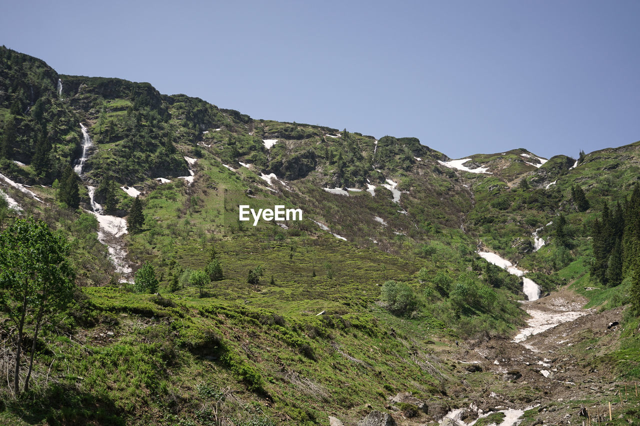 SCENIC VIEW OF ROCKY MOUNTAINS AGAINST CLEAR SKY