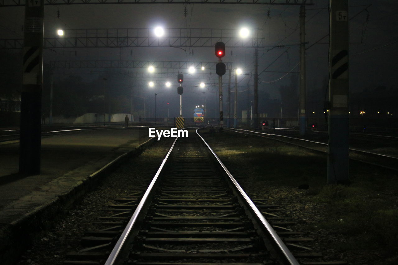 Railway station on a mystical october evening