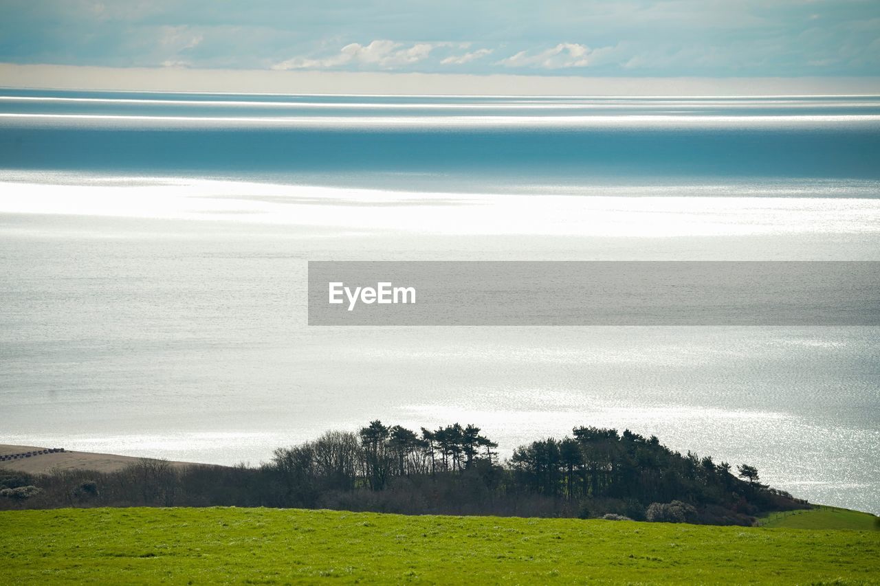 Scenic view of land against sky